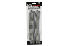 Kato 2-242 - H0 - Übergangsgleis mit Betonschwellen, gebogen, R730 mm 22,5° (4 Stück)